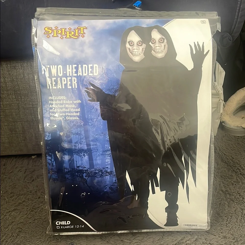 Spirit Halloween Two-Headed Reaper Costume, Scary Spooky Costume, XL